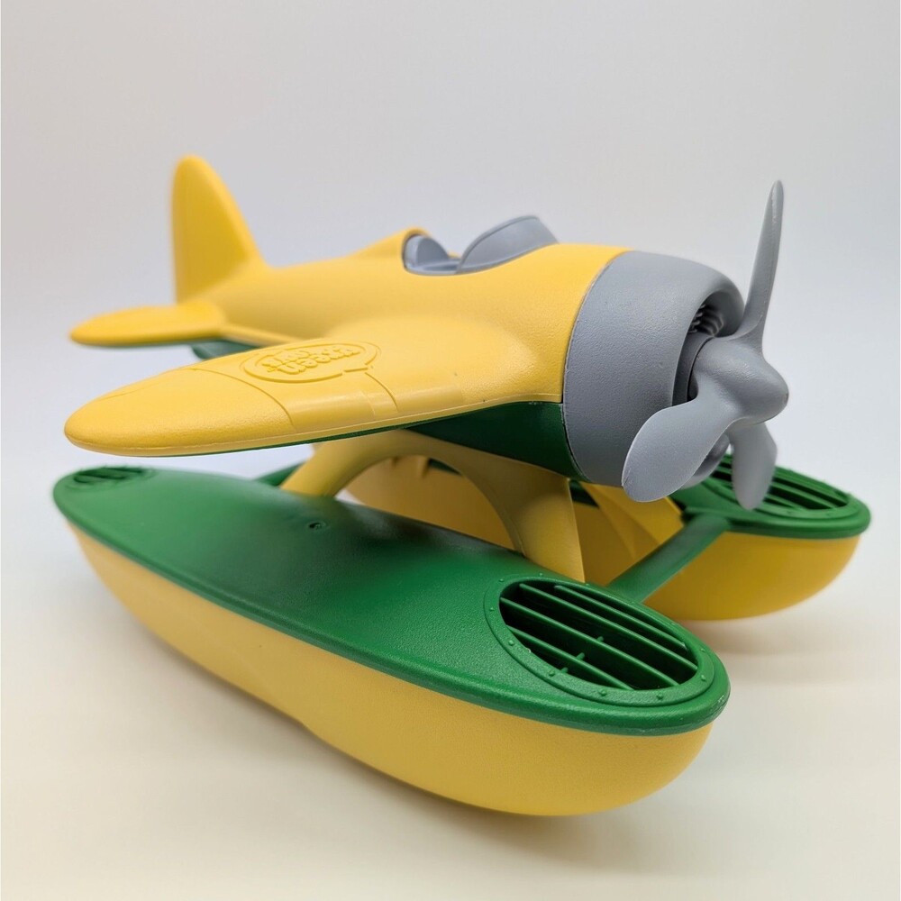 Seaplane Airplane Green Toys Recycled Materials USA Yellow Green Toy Plane
